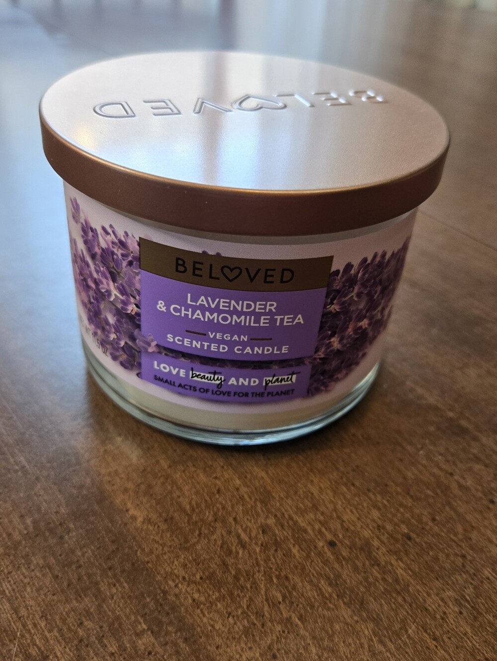 NEW Beloved Vegan 2 Wick Lavender & Chamomile Tea Candle Love Beauty & Planet